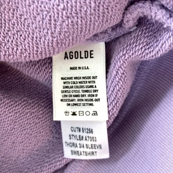 AGOLDE Thora 3/4 Sleeve Sweatshirt in Lunar - Picture 14 of 15